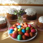Typical easter table in Russia