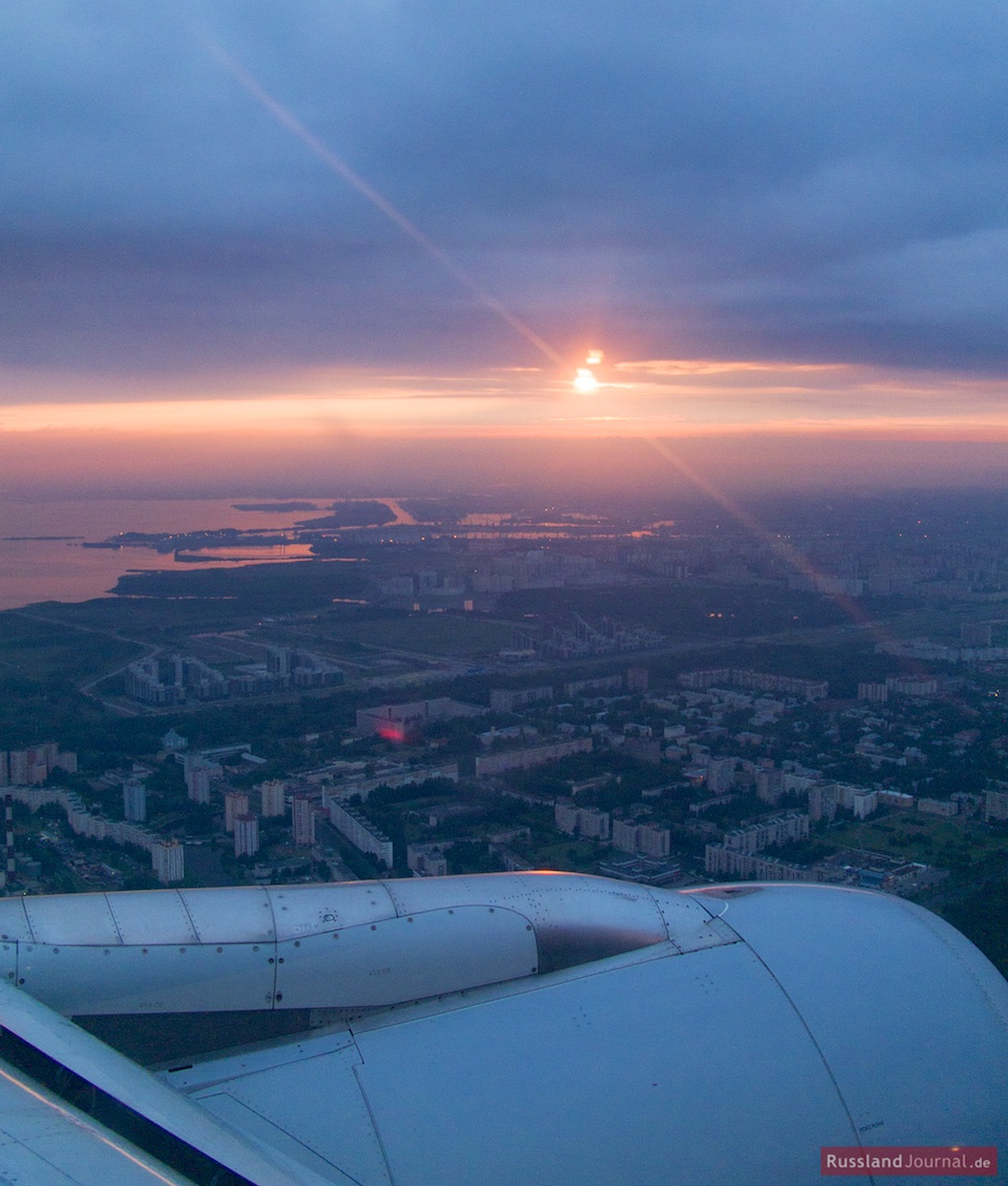 Anflug auf St. Petersburg