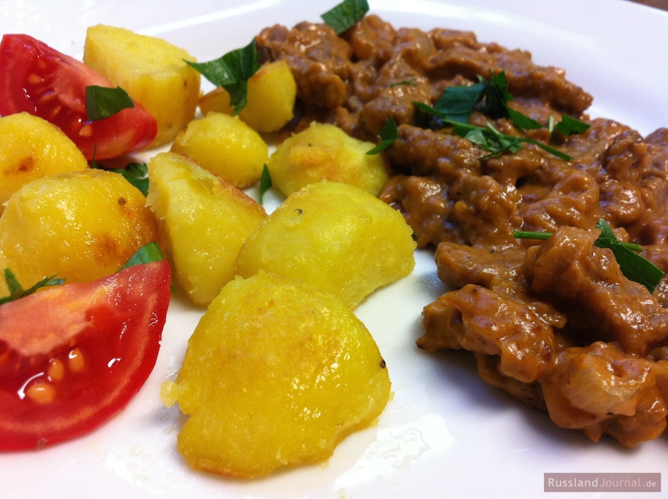 Beef Stroganoff Nahaufnahme