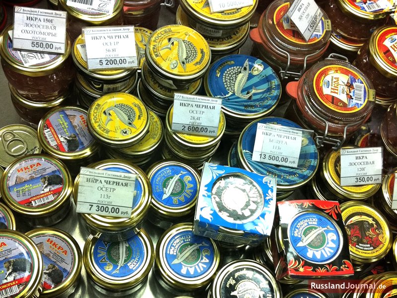 Russischer Kaviar in der Ladentheke