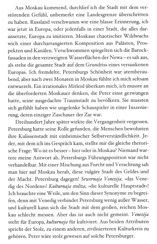 Unterschied zwischen Moskau und St. Petersburg, Auszug aus dem Buch "Mein russisches Abenteuer" von Jens Mühling