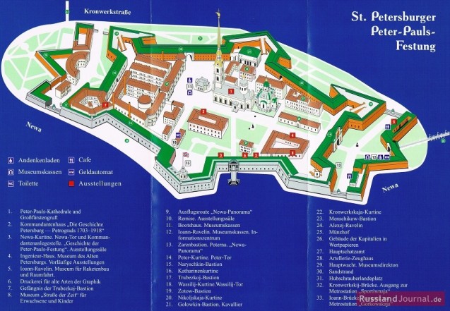 St. Petersburger Peter-Paul-Festung: Offizieller Plan der Festung