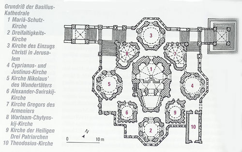 DuMont Kunst Reiseführer Russland Basilius Kathedrale Grundriß