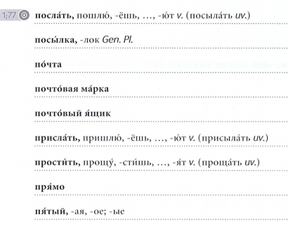 Vokabeln aus Hörprobe 2 aus dem MOCT 1 Russisch Vokabeltrainer