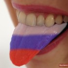 Zunge in russischen Farben