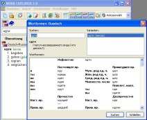 Wortformen im E-Wörterbuch Russisch-Deutsch Word Explorer 2.0