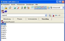 Wortvorschläge im E-Wörterbuch Russisch/Deutsch Word Explorer 2.0