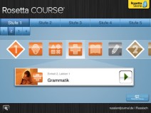 Stufe 1, Einheit 2, Lektion 1 Grammatik, Übersicht von Übungen bei iPad-App Rosetta Course Russisch