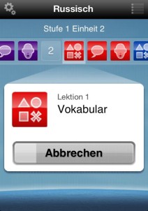 Lektionen 1 Vokabular in der iPhone-App Rosetta Course Russisch