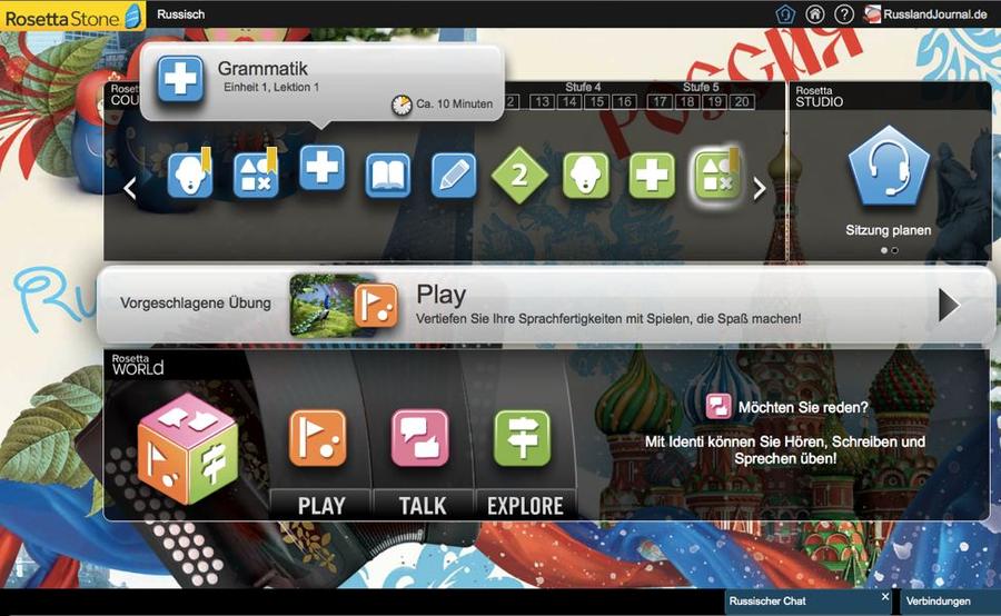 Übung der russischen Grammatik Rosetta Stone Russisch TOTALe