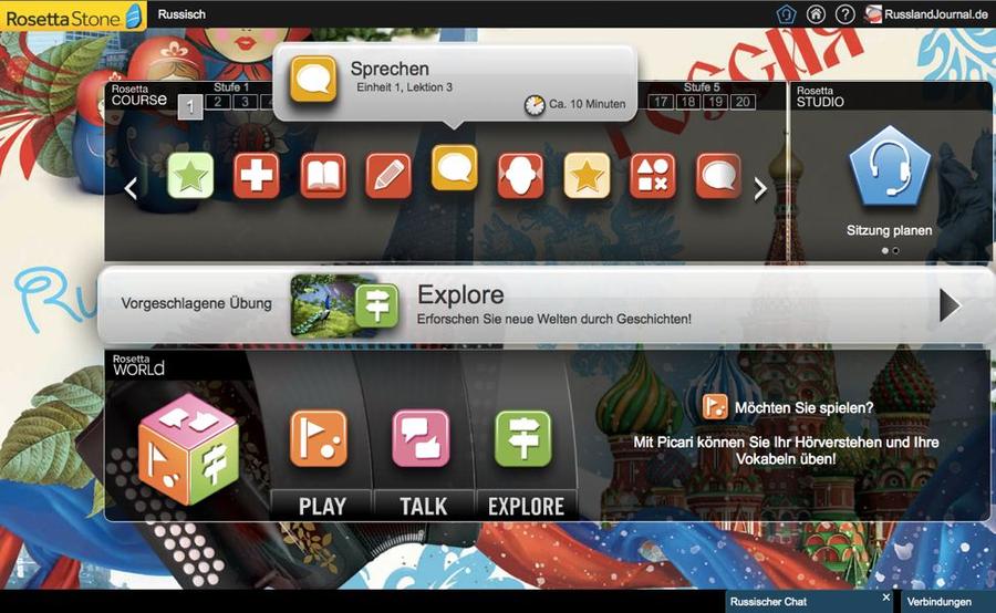 Sprechen üben mit Rosetta Stone Russisch TOTALe