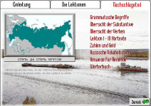 Übersichtsseite vom Nachschlageteil bei Hueber Russisch multimedial