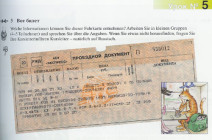 Ein russisches Bahnticket aus der Lektion 5 des Kljutschi 1 Lehrbuches