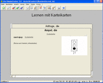 Karteikarte mit Zeichnung zum Wort "Ampel" - "светофор" bei WinLernen Vokabeltrainer Russisch 3.0