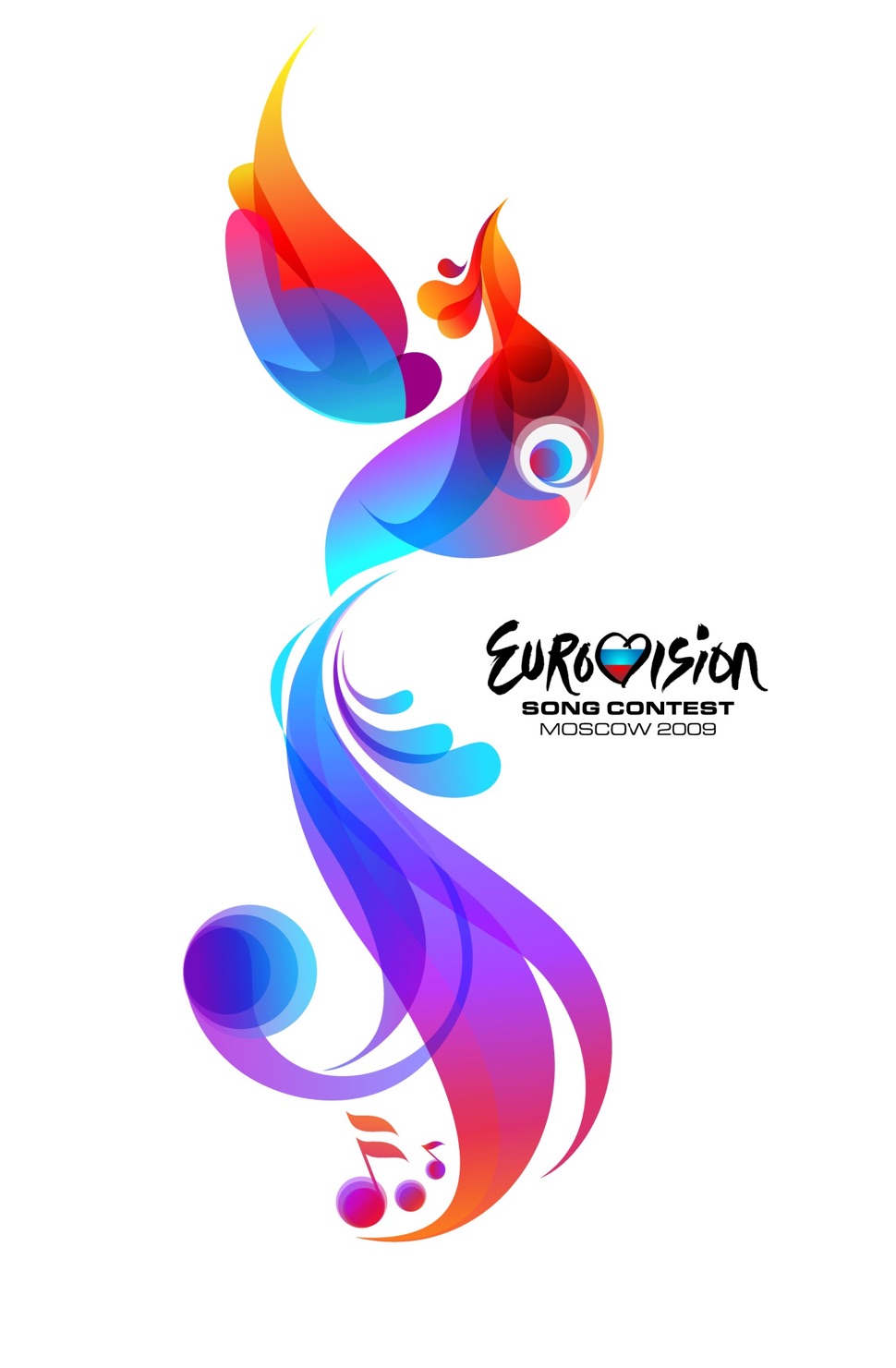 Rot-blauer Feuervogel: Das Logo des Eurovision Song Contests 2009 in Moskau