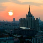 Sonnenuntergang in Moskau