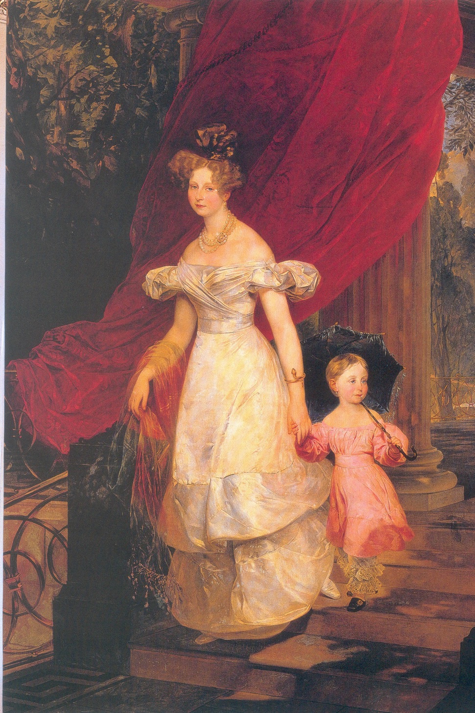 Gemälde: Porträt der Großfürstin Elena Pawlowna mit Tochter Maria