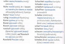 Ausschnitt aus dem Reisewörterbuch, Langenscheidt Sprachführer Russisch