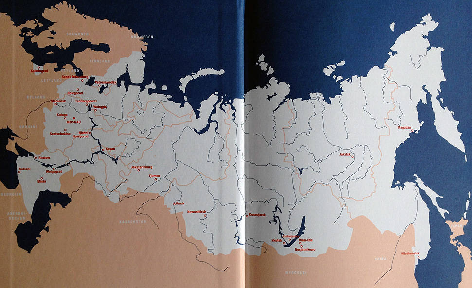 Landkarte aus dem Buch Russland: Menschen und Orte in einem fast unbekannten Land