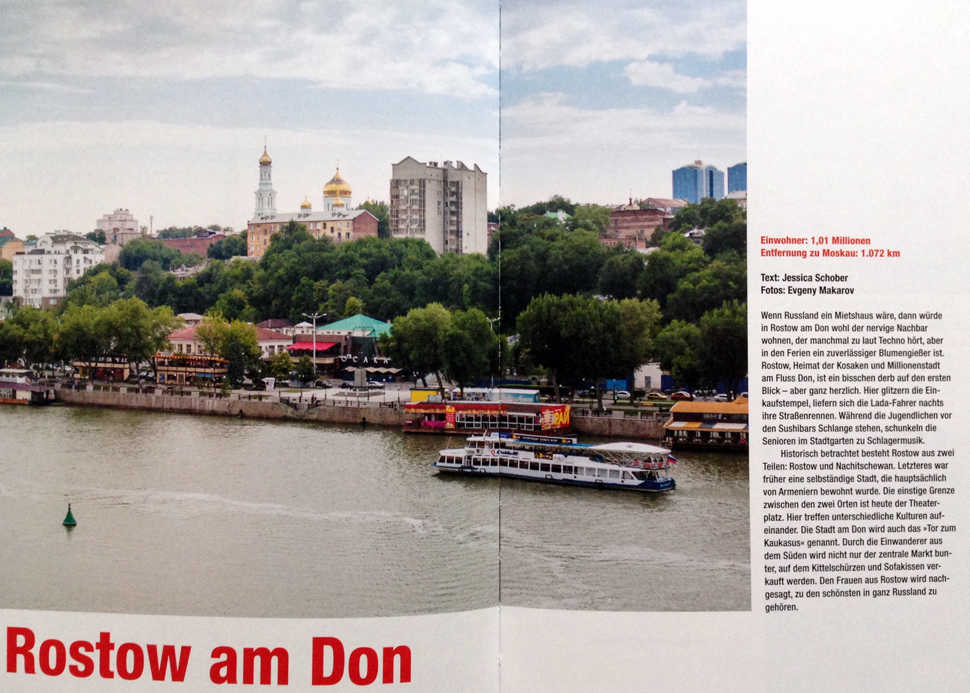 Seite über die Stadt Rostow am Don aus dem Buch Russland: Menschen und Orte in einem fast unbekannten Land