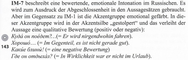 Beschreibung der bewertenden, emotionalen Intonation im Russischen