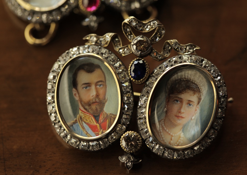 Faberge Porträts Nikolaus II und Alexandra