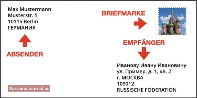 Brief nach Russland Layout