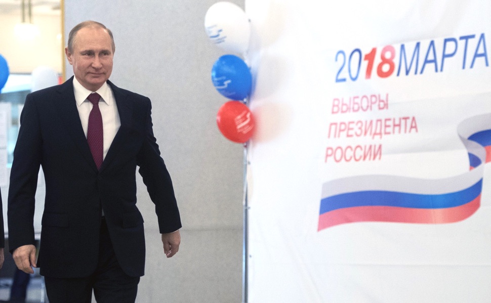 Wladimir Putin bei den Wahlen am 18.03.2018.