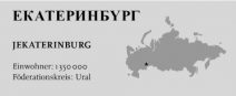 Russlandkarte mit Jekaterinburg als Stern markiert