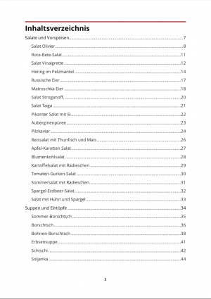Russisch kochen mit RusslandJournal.de - Inhaltsverzeichnis 1