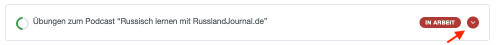 Podcast Übungen Mein Konto Ansicht